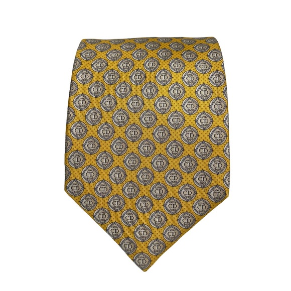 Christian Dior CUVEE Champagne 2000 Men’s Yellow Neck Tie - Picture 1 of 8